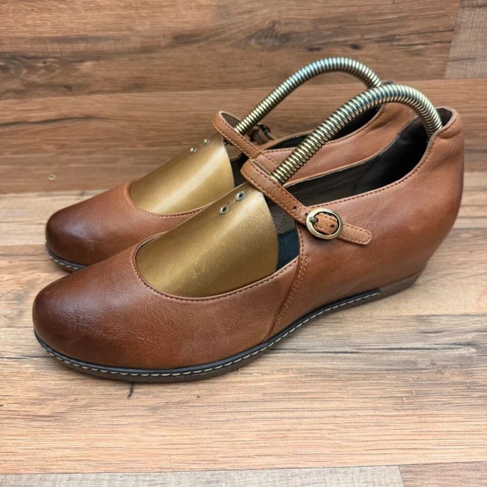 Dansko  Loralie Mary Jane Hidden  9.5-10 40  Wedge Women brown  Leather Shoes